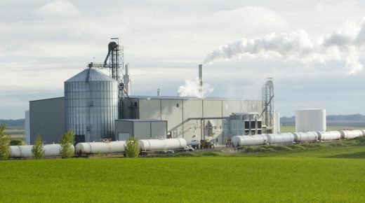 Ethanol production plant utilizing corn as a feed stock